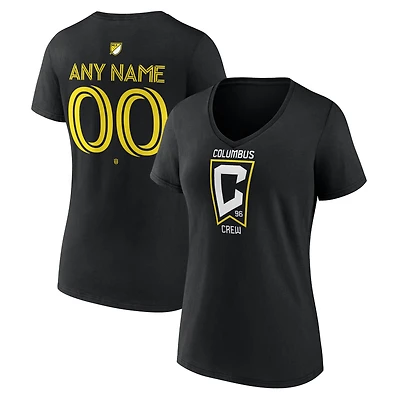 Women's Black Columbus Crew Custom Team Authentic V-Neck T-Shirt
