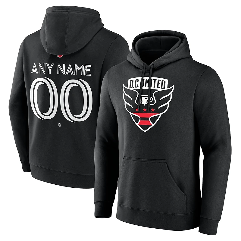 Men's Black D.C. United Custom Team Authentic Pullover Hoodie