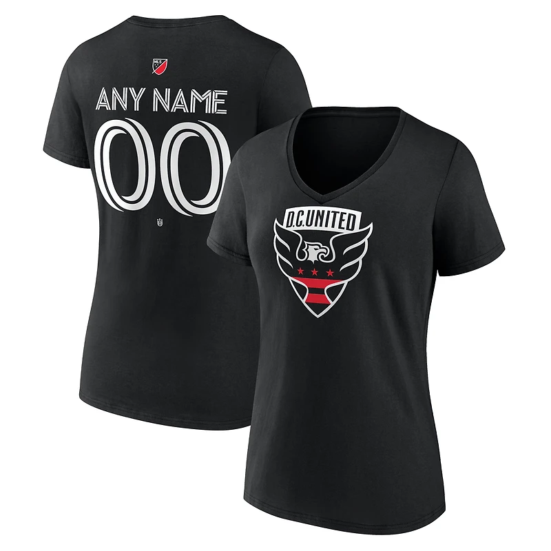 Women's Black D.C. United Custom Team Authentic V-Neck T-Shirt