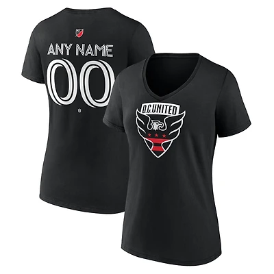 Women's Black D.C. United Custom Team Authentic V-Neck T-Shirt