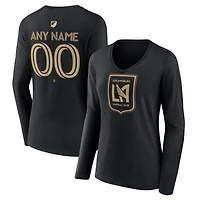 Women's Black LAFC Custom Team Authentic Long Sleeve V-Neck T-Shirt