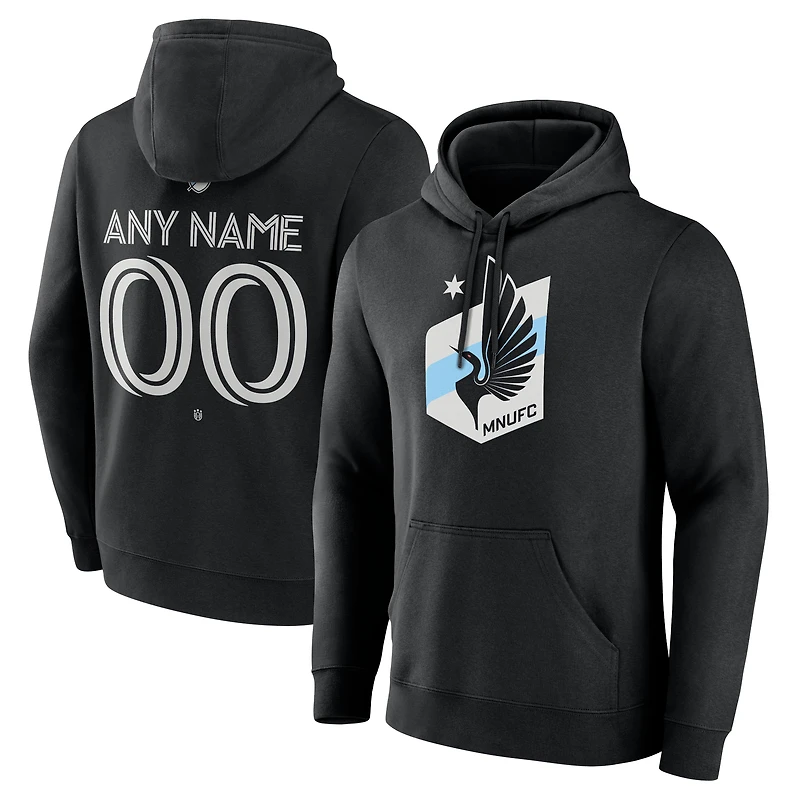 Men's Black Minnesota United FC Custom Team Authentic Pullover Hoodie