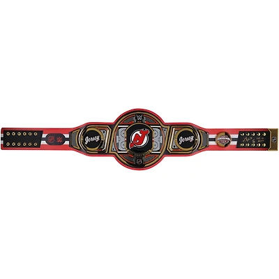 Luke Hughes New Jersey Devils Autographed WWE Legacy Title Belt with "Lets Go Devils" Inscription