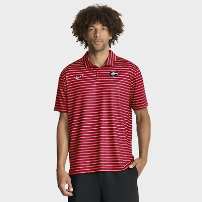 Men's Nike Red Georgia Bulldogs 2025 Coaches Premium Tour Stripe Dri-FIT Polo