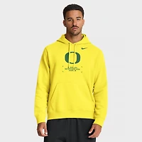 Men's Nike Yellow Oregon Ducks Basketball Two-Hit Club Fleece Pullover Hoodie