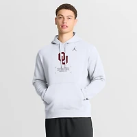Men's Jordan Brand White Oklahoma Sooners Basketball Two-Hit Club Fleece Pullover Hoodie