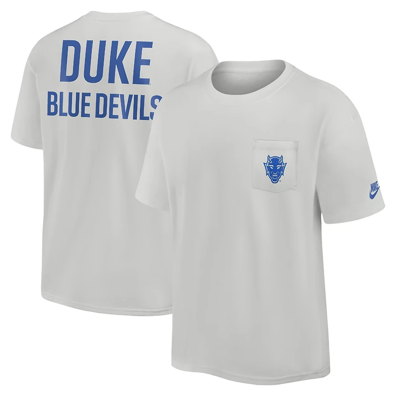 Men's Nike Gray Duke Blue Devils Legacy 2-Hit Max90 Pocket T-Shirt