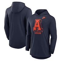 Men's Nike Navy Auburn Tigers Legacy Tri-Blend Dri-FIT Long Sleeve Hoodie T-Shirt