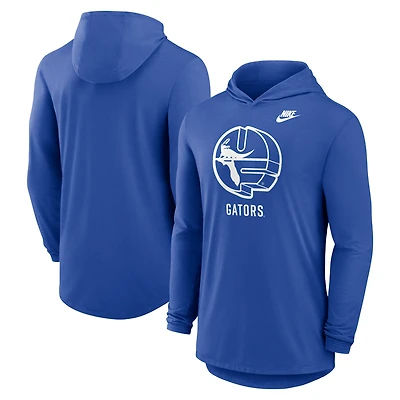 Men's Nike Royal Florida Gators Legacy Tri-Blend Dri-FIT Long Sleeve Hoodie T-Shirt