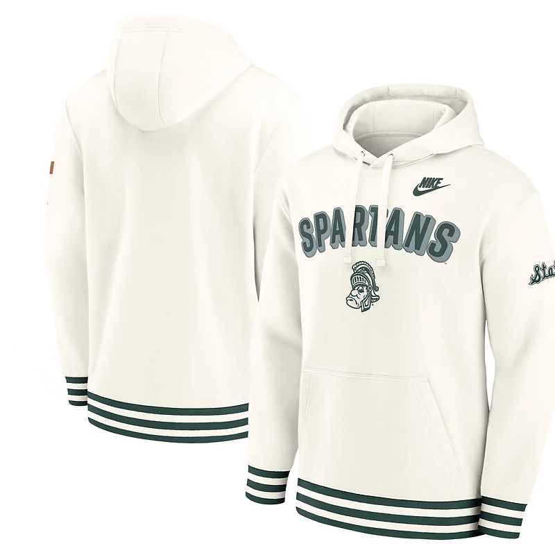 Men's Nike Cream Michigan State Spartans Legacy Retro Pullover Hoodie