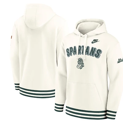 Men's Nike Cream Michigan State Spartans Legacy Retro Pullover Hoodie