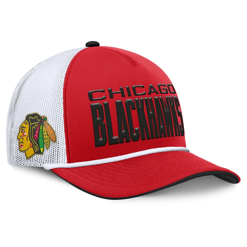 Men's Fanatics  Red/White Chicago Blackhawks Centennial Foam Front Adjustable Trucker Hat