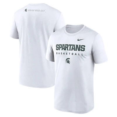 Men's Nike White Michigan State Spartans 2025 Courtside Basketball Legend Dri-FIT T-Shirt