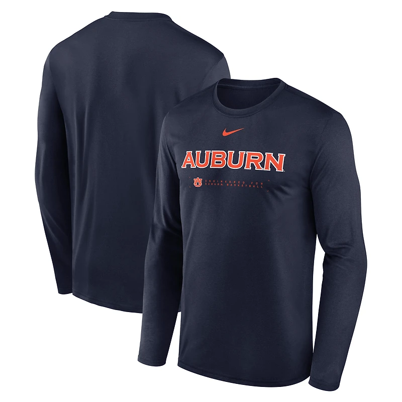 Men's Nike Navy Auburn Tigers 2025 Courtside Basketball Shootaround Legend Dri-FIT Long Sleeve T-Shirt