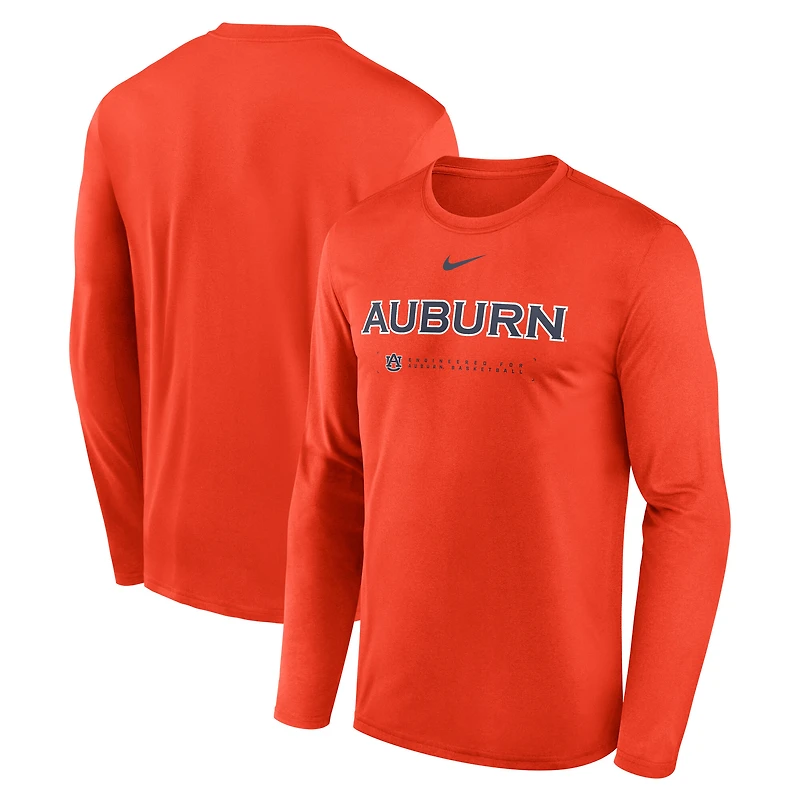Men's Nike Orange Auburn Tigers 2025 Courtside Basketball Shootaround Legend Dri-FIT Long Sleeve T-Shirt