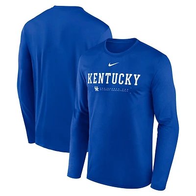 Men's Nike Royal Kentucky Wildcats 2025 Courtside Basketball Shootaround Legend Dri-FIT Long Sleeve T-Shirt
