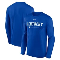 Men's Nike Royal Kentucky Wildcats 2025 Courtside Basketball Shootaround Legend Dri-FIT Long Sleeve T-Shirt