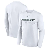 Men's Nike Michigan State Spartans 2025 Courtside Basketball Shootaround Legend Dri-FIT Long Sleeve T-Shirt