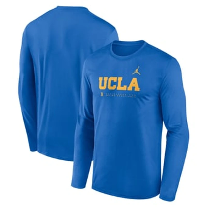 Men's Jordan Brand Blue UCLA Bruins 2025 Courtside Basketball Shootaround Legend Dri-FIT Long Sleeve T-Shirt