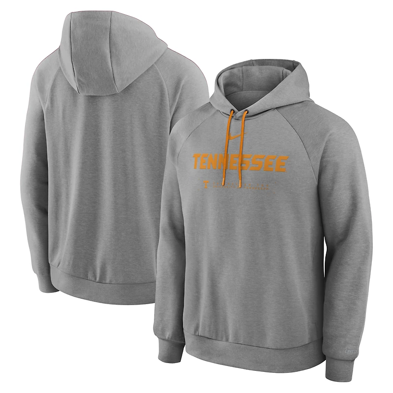 Men's Nike Gray Tennessee Volunteers 2025 Courtside Basketball Practice Raglan Dri-FIT Hoodie