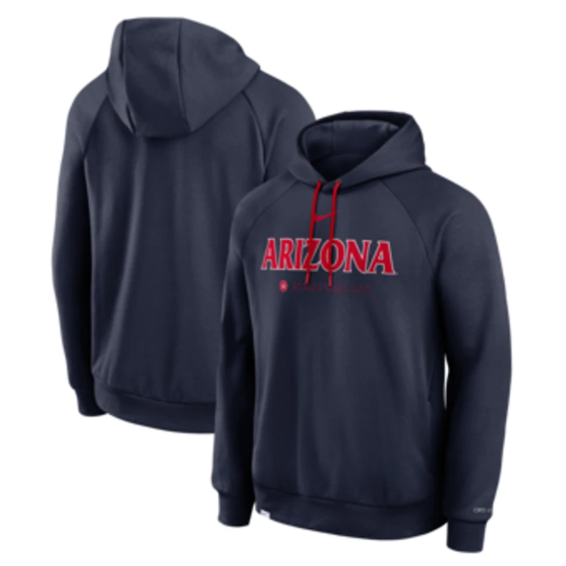 Men's Nike Navy Arizona Wildcats 2025 Courtside Basketball Practice Raglan Dri-FIT Hoodie