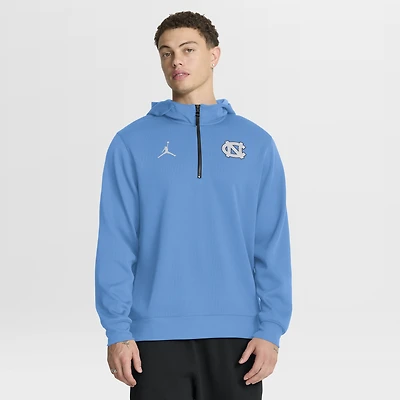 Men's Jordan Brand Carolina Blue North Tar Heels 2025 Coaches Premium Dri-FIT Quarter-Zip Hoodie
