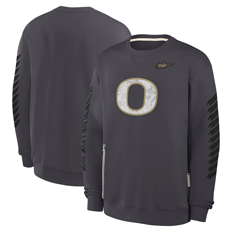 Men's Nike Anthracite Oregon Ducks Shoe Duck Fleece Sweatshirt