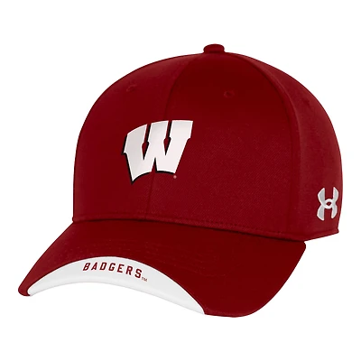 Men's Under Armour  Red Wisconsin Badgers Sideline Blitzing Accent Adjustable Hat