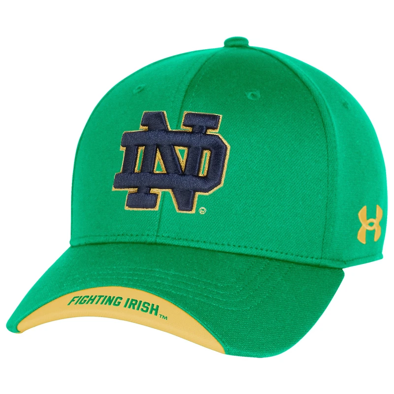 Men's Under Armour  Green Notre Dame Fighting Irish Sideline Blitzing Accent Adjustable Hat