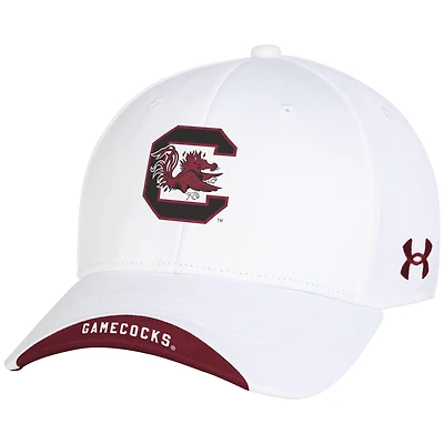 Men's Under Armour  White South Carolina Gamecocks Sideline Blitzing Accent Adjustable Hat
