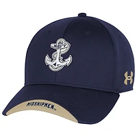 Men's Under Armour  Navy Navy Midshipmen Sideline Blitzing Accent Iso-Chill Adjustable Hat