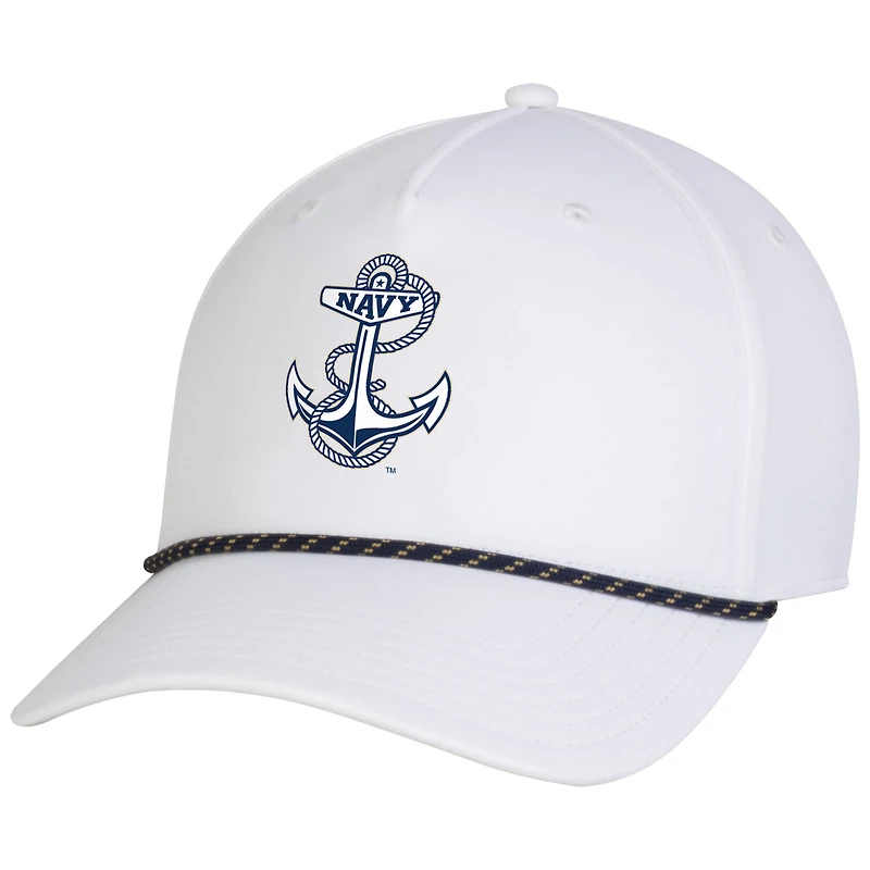 Men's Under Armour White Navy Midshipmen Sideline Drive Rope Adjustable Hat