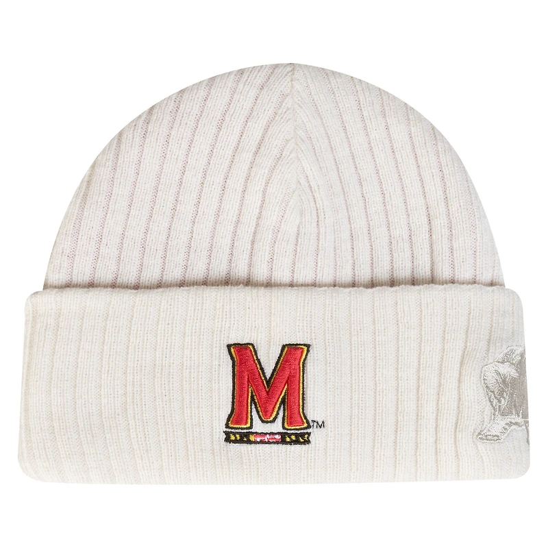 Men's Under Armour  Stone Maryland Terrapins Sideline Halftime Shallow Cuffed Knit Hat