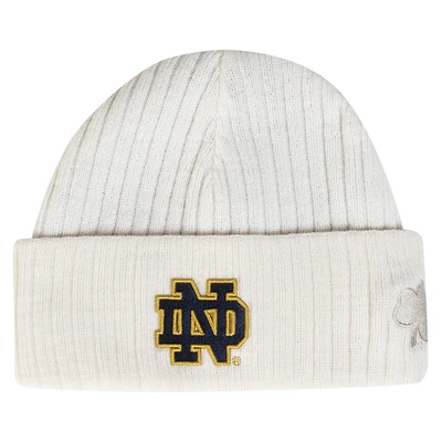 Men's Under Armour  Stone Notre Dame Fighting Irish Sideline Halftime Shallow Cuffed Knit Hat