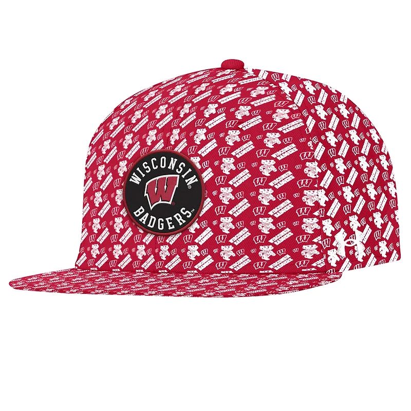 Men's Under Armour Red Wisconsin Badgers Gameday ArmourFuse Snapback Hat