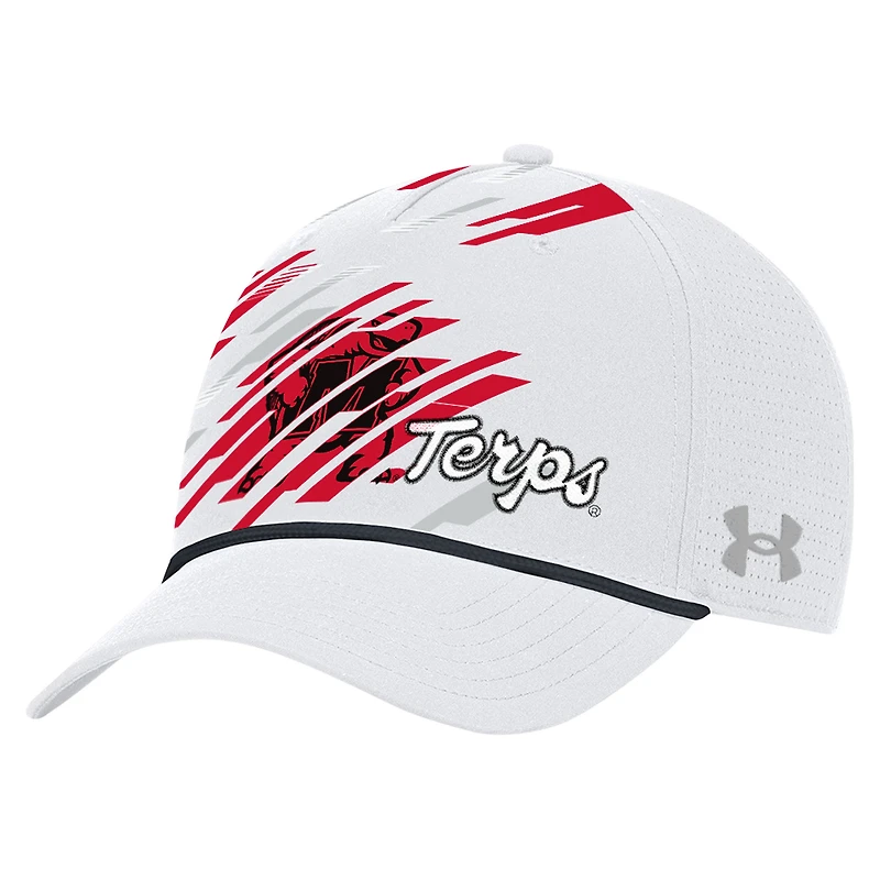 Men's Under Armour  White Maryland Terrapins College Essentials Driver Rope Iso-Chill Adjustable Hat