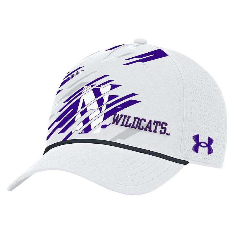 Men's Under Armour White Northwestern Wildcats College Essentials Driver Rope Adjustable Hat