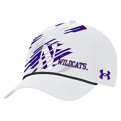 Men's Under Armour  White Northwestern Wildcats College Essentials Driver Rope Adjustable Hat