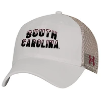 Men's Under Armour  Stone South Carolina Gamecocks College Essentials Adjustable Trucker Hat
