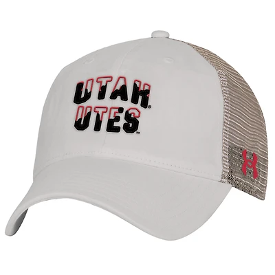 Men's Under Armour  Stone Utah Utes College Essentials Adjustable Trucker Hat