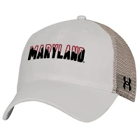 Men's Under Armour  Cream Maryland Terrapins College Essentials Adjustable Trucker Hat