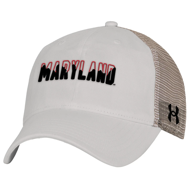 Men's Under Armour  Cream Maryland Terrapins College Essentials Adjustable Trucker Hat