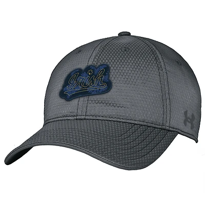 Men's Under Armour  Graphite Notre Dame Fighting Irish College Essentials Zone Adjustable Hat