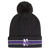 Men's Under Armour Black Northwestern Wildcats City Collection Drive Cuffed Knit Hat with Pom