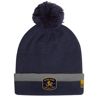 Men's Under Armour Navy Notre Dame Fighting Irish Freedom Collection Cuffed Knit Hat with Pom