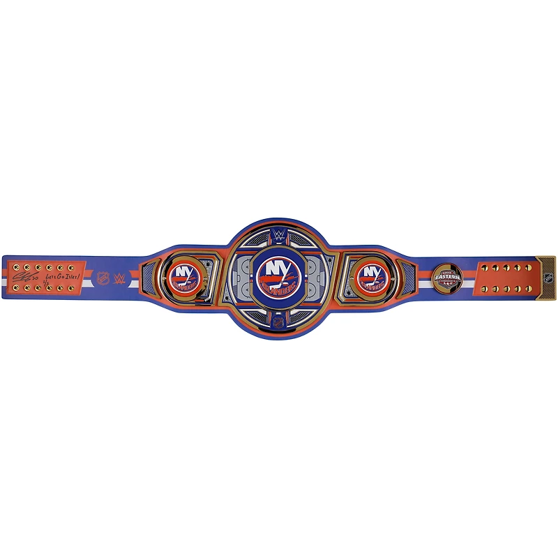 Ilya Sorokin New York Islanders Autographed WWE Legacy Title Belt with "Lets Go Isles!" Inscription