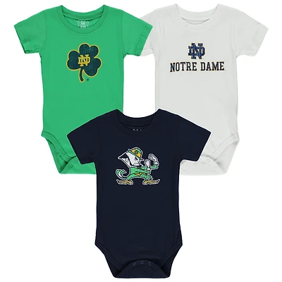 Infant Wes & Willy  Notre Dame Fighting Irish Three-Pack Bodysuit Set
