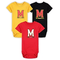 Infant Wes & Willy  Maryland Terrapins Three-Pack Bodysuit Set