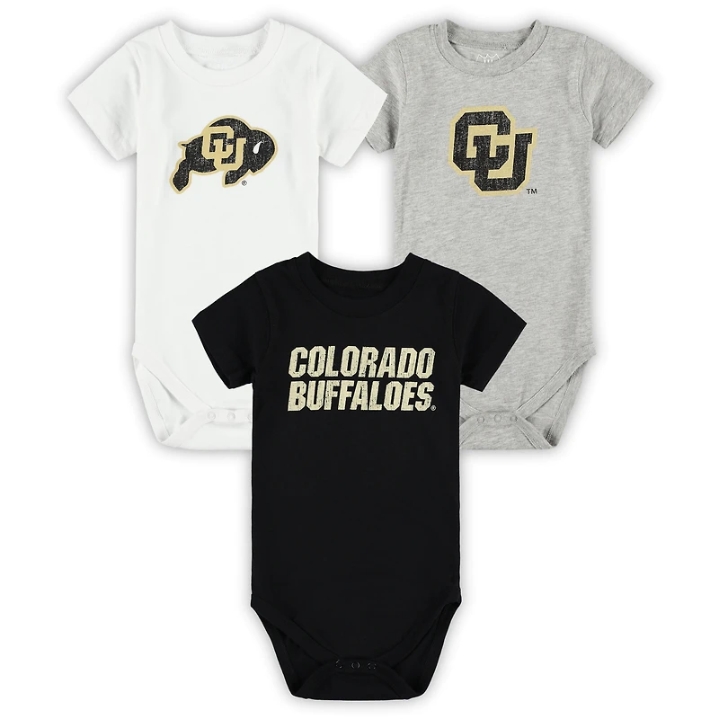 Infant Wes & Willy  Colorado Buffaloes Three-Pack Bodysuit Set