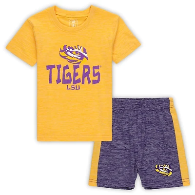 Toddler Wes & Willy LSU Tigers Cloudy Yarn T-Shirt Shorts Set